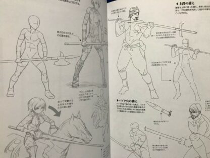 How to Draw Manga Anime Character with Weapons Technique Japan Art Book New - Image 13