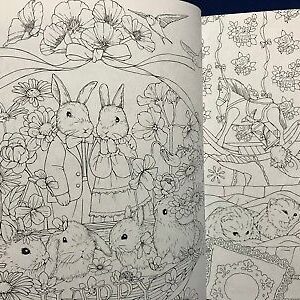 Coloring Book Menuet De Bonheur Flower Animal Kanoko Egusa Japan