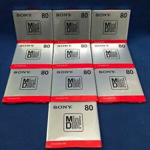 Lot 10 Sony MD Minidisc 80 Minutes Recordable Blank Media Mini Disc Japan MDW80T