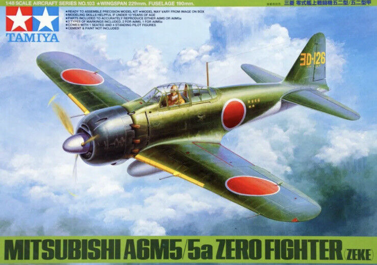 Tamiya 61103 1/48 Model Kit IJNAS Mitsubishi A6M-5/5a Type 52 Zero Fighter(Zeke)