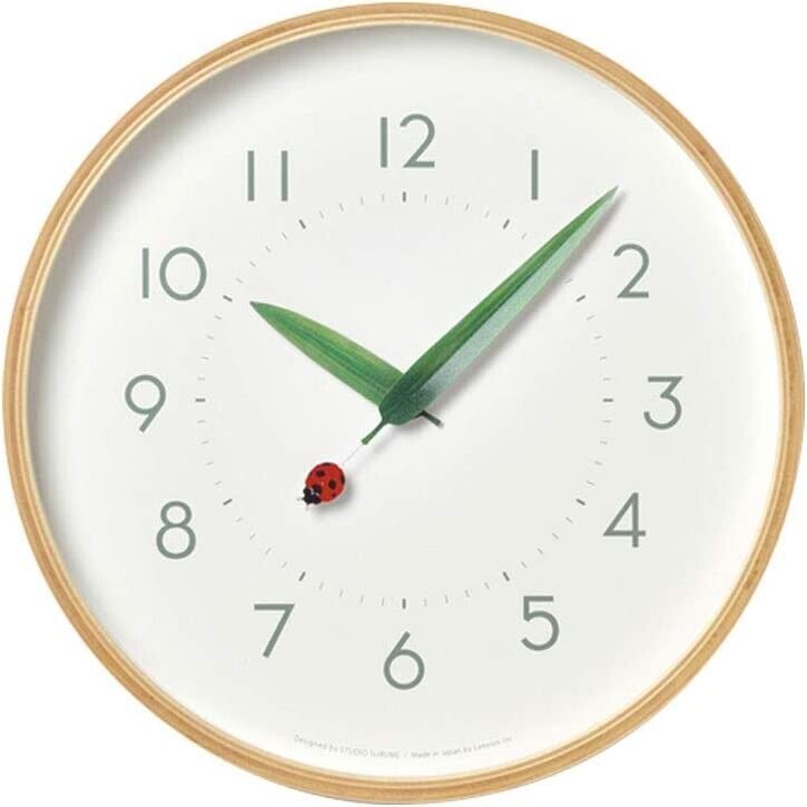 Lemnos wall clock AGEHA perch analog SUR18-16 Diameter 25.4 x Depth 4.8cm