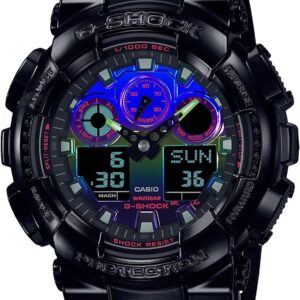 CASIO G-SHOCK GA-100RGB-1AJF Virtual Rainbow Gamer’s RGB Limited Men’s Watch 4549526346484