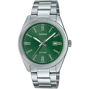 Casio MTP-1302D-3AJF Men's Watch Green Dial Silver Stainless Steel Japan Model