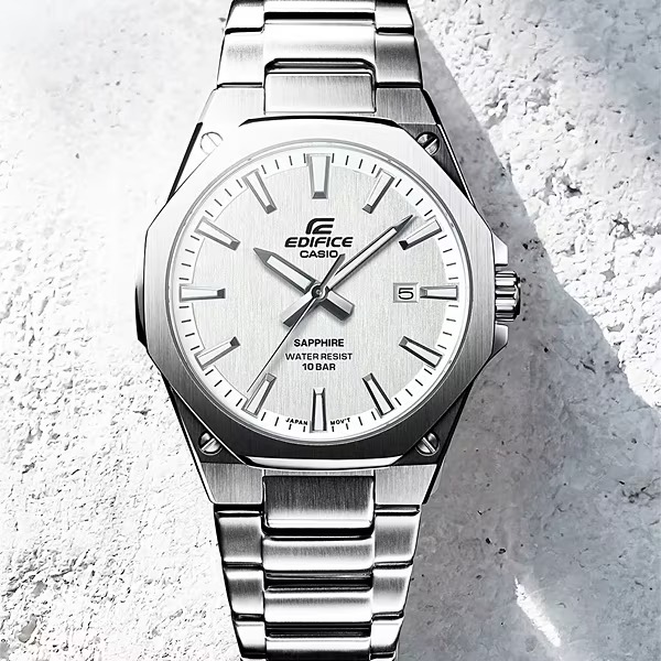 Casio Edifice Solar Sapphire Crystal Chronograph Watch 100M Silver EFR-S108DJ-7AJF - Image 3