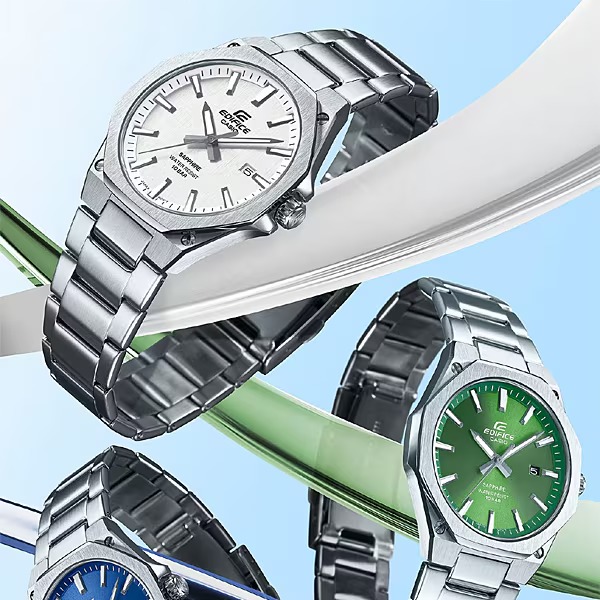 Casio Edifice Solar Sapphire Crystal Chronograph Watch 100M Silver EFR-S108DJ-7AJF - Image 5