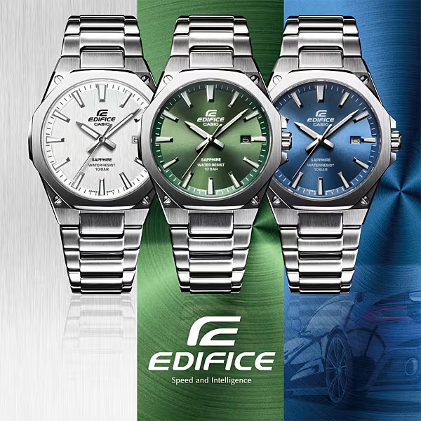 Casio Edifice Solar Sapphire Crystal Chronograph Watch 100M Silver EFR-S108DJ-7AJF - Image 4