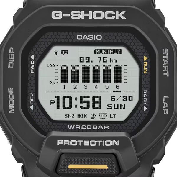 Casio G-Shock Fitness Smartwatch Bluetooth Step Counter 200M Water Resistant GBD-200-1A1JF - Image 2