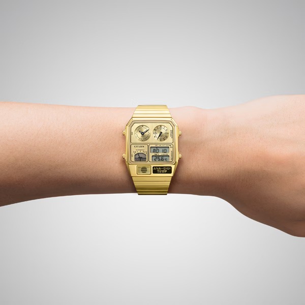 CITIZEN JG2103-56P Metallic ANA-DIGI TEMP Gold Analog Digital Vintage Men Watch - Image 6