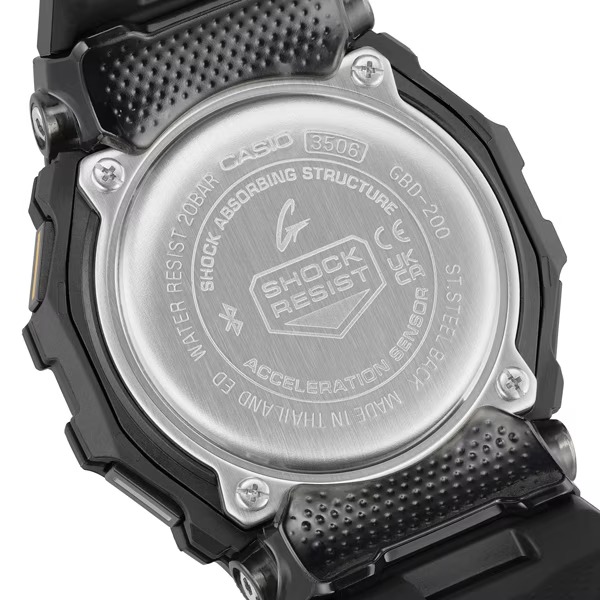 Casio G-Shock Fitness Smartwatch Bluetooth Step Counter 200M Water Resistant GBD-200-1A1JF - Image 4