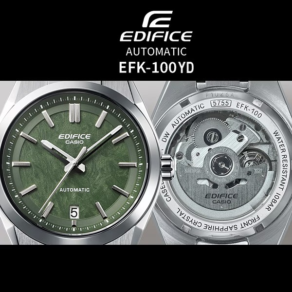 Casio Edifice EFK-100YD-3AJF Men's Watch Green Dial Stainless Steel JDM - Image 3