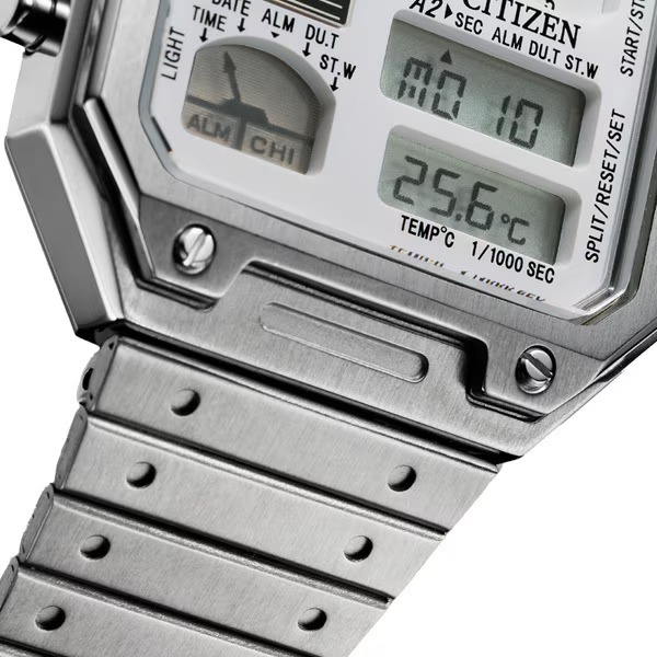 Citizen JG2120-65A Ana-Digi Temp Men's Watch Stainless Steel Silver Dial Multi-F - Image 3