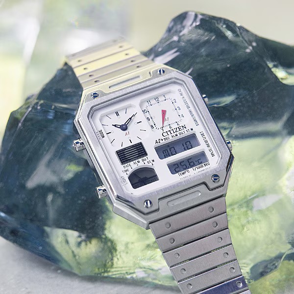 Citizen JG2120-65A Ana-Digi Temp Men's Watch Stainless Steel Silver Dial Multi-F - Image 4